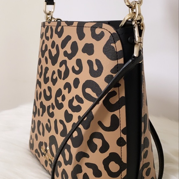 New💃Kate Spade darcy graphic leopard small bucket - Picture 3 of 10